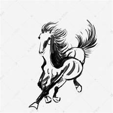 飞奔骏马国画
